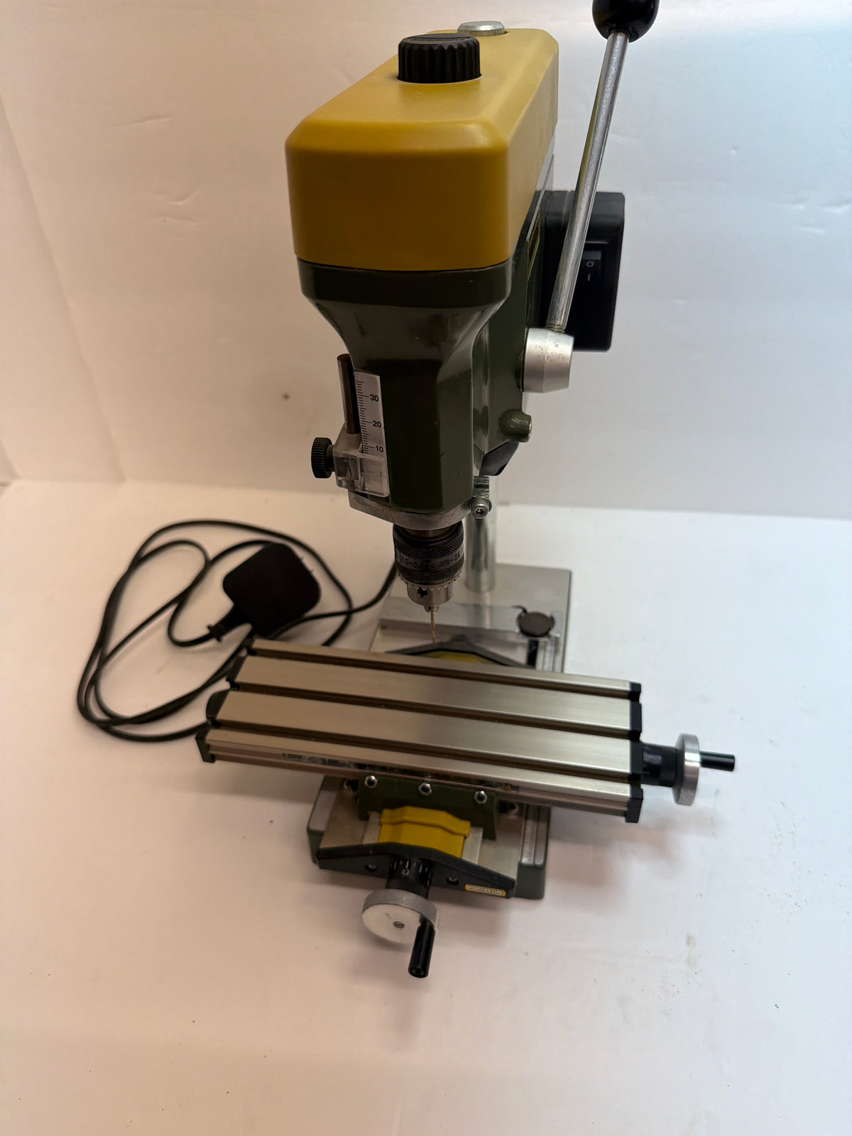 PROXXON Mini Bench Drill Press TBM 220 240v with 27100 KT70 Micro Cross Table XY Table Second hand