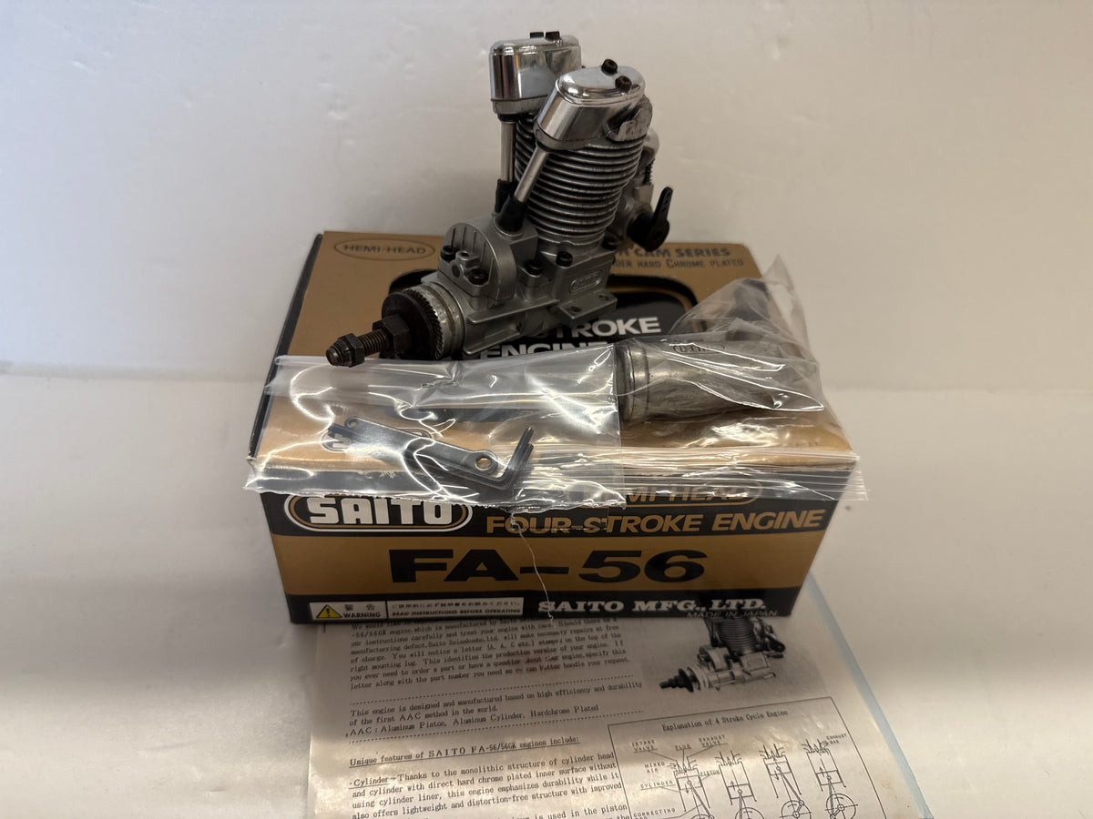 Saito FA-56 Four Stroke Engine with silencer - SECOND HAND