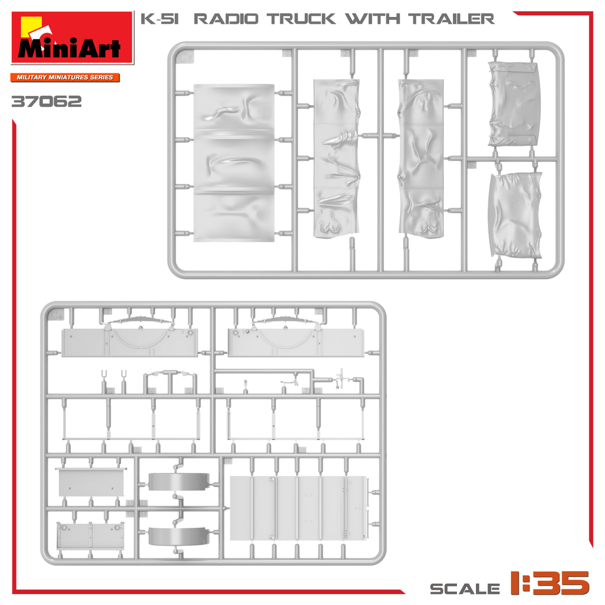 MiniArt 1/35 K-51 Radio Truck with Trailer Kit - 37062