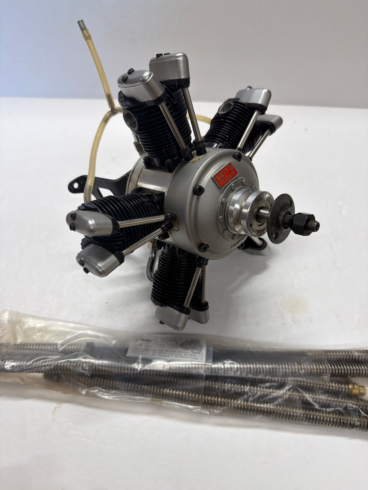 Second hand Saito FA-325 R5 five-cylinder radial and Flexi Exhausts Model engine