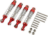 RC Car Shock Absorber Aluminum Alloy 60mm Heavy Duty Upgrade Parts Reduce Vehicle Impact Shock Absorbers for WPL C14 C24 MN D90 99S 2 Pairs Included (Red)