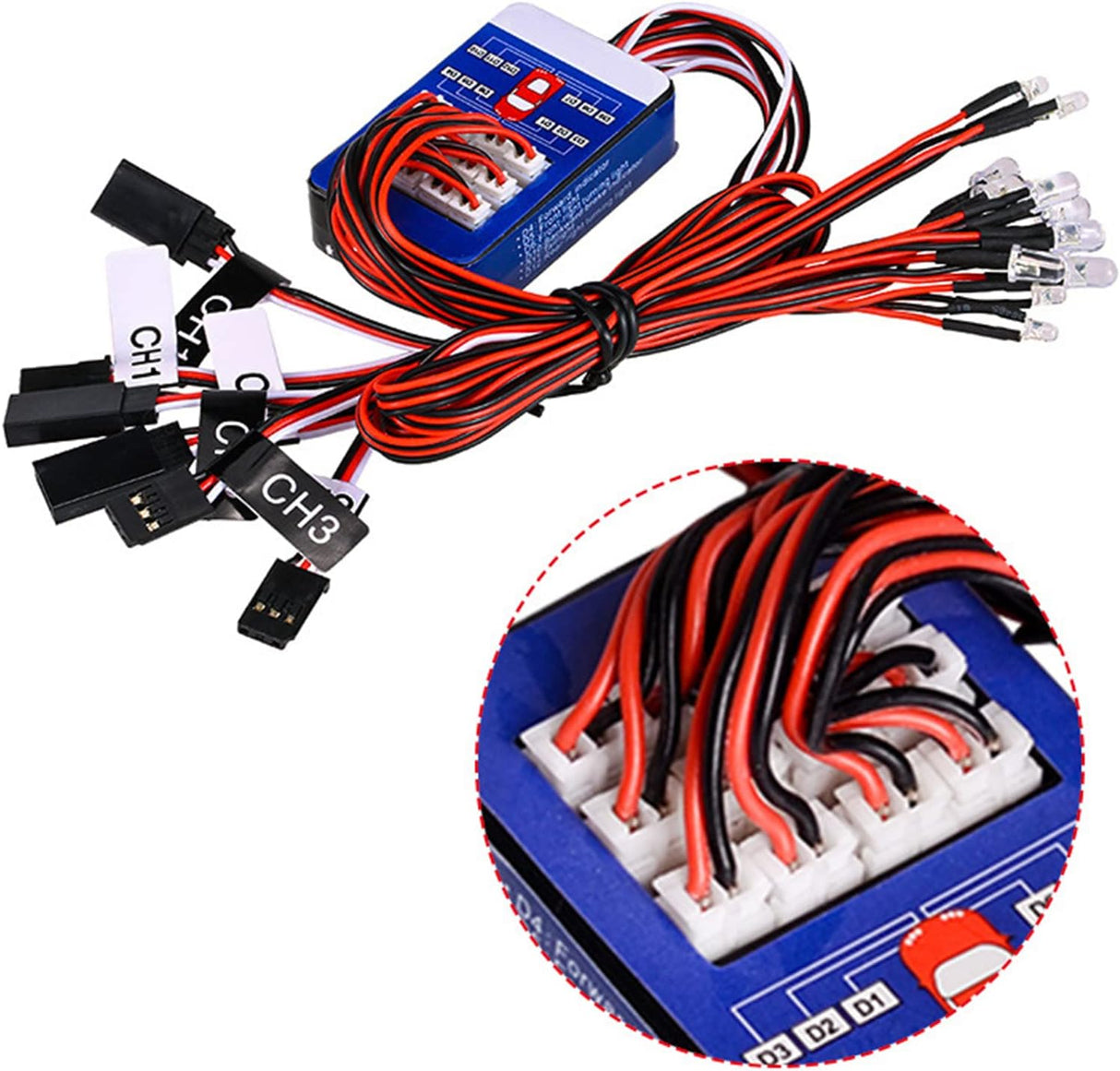 RC Car Lights Kit 12 LED Steering Brake Lighting System Kit