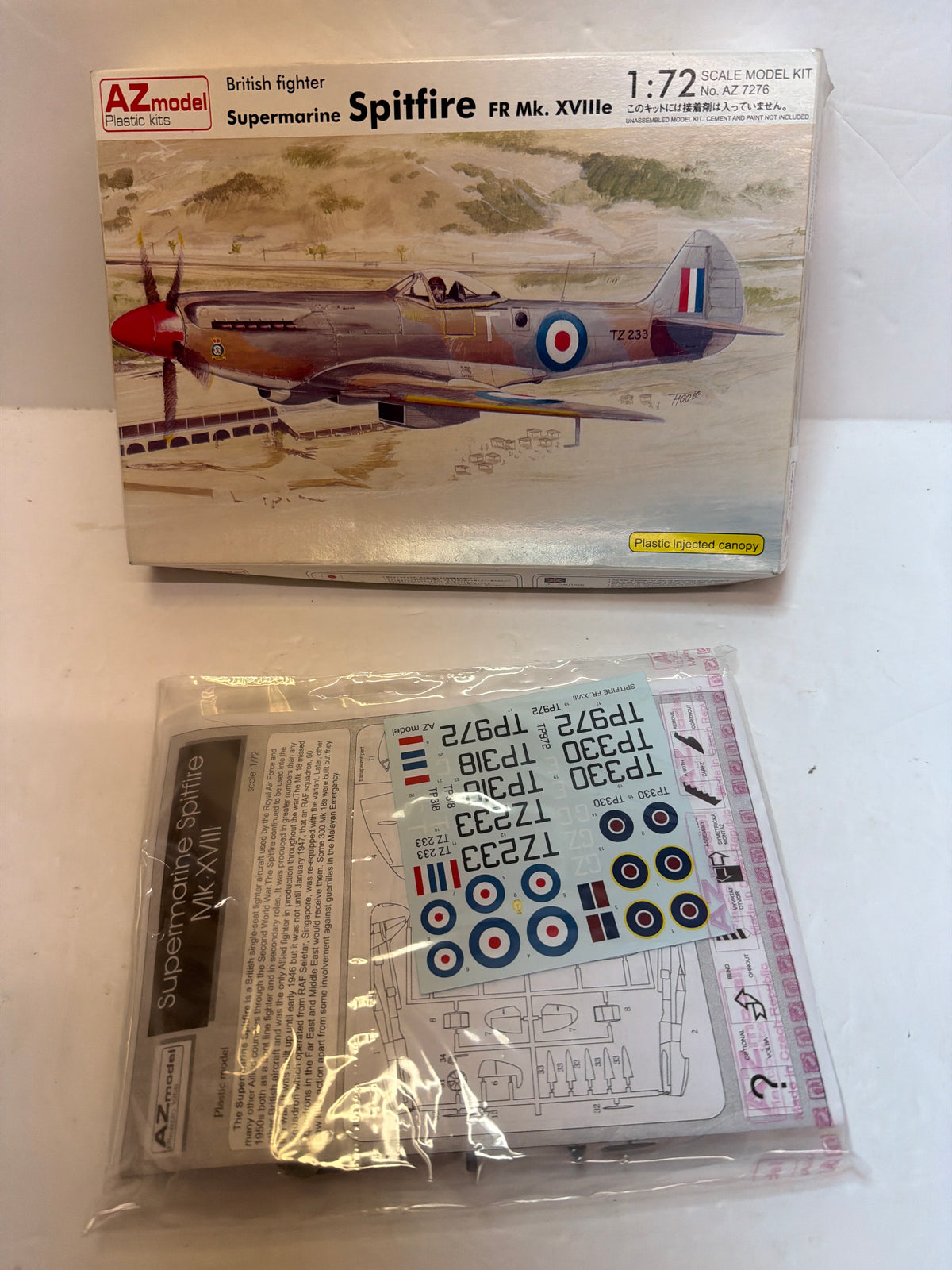 Supermarine Spitfire LF Mk.XVIe RAF — AZ Model 1/72 Plastic model Kit Vintage