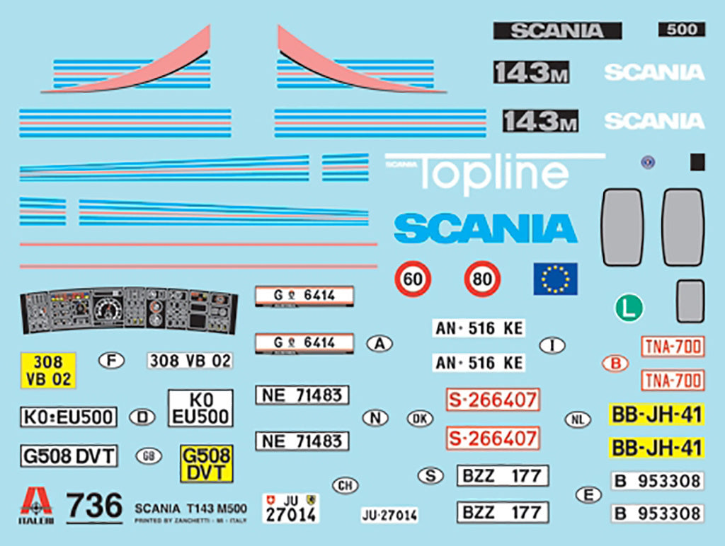 Italeri Scania T143 M500 Topline RR Kit 736