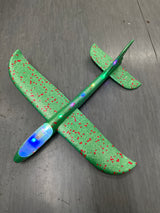 LED Hand Launch Glider in green with red dots