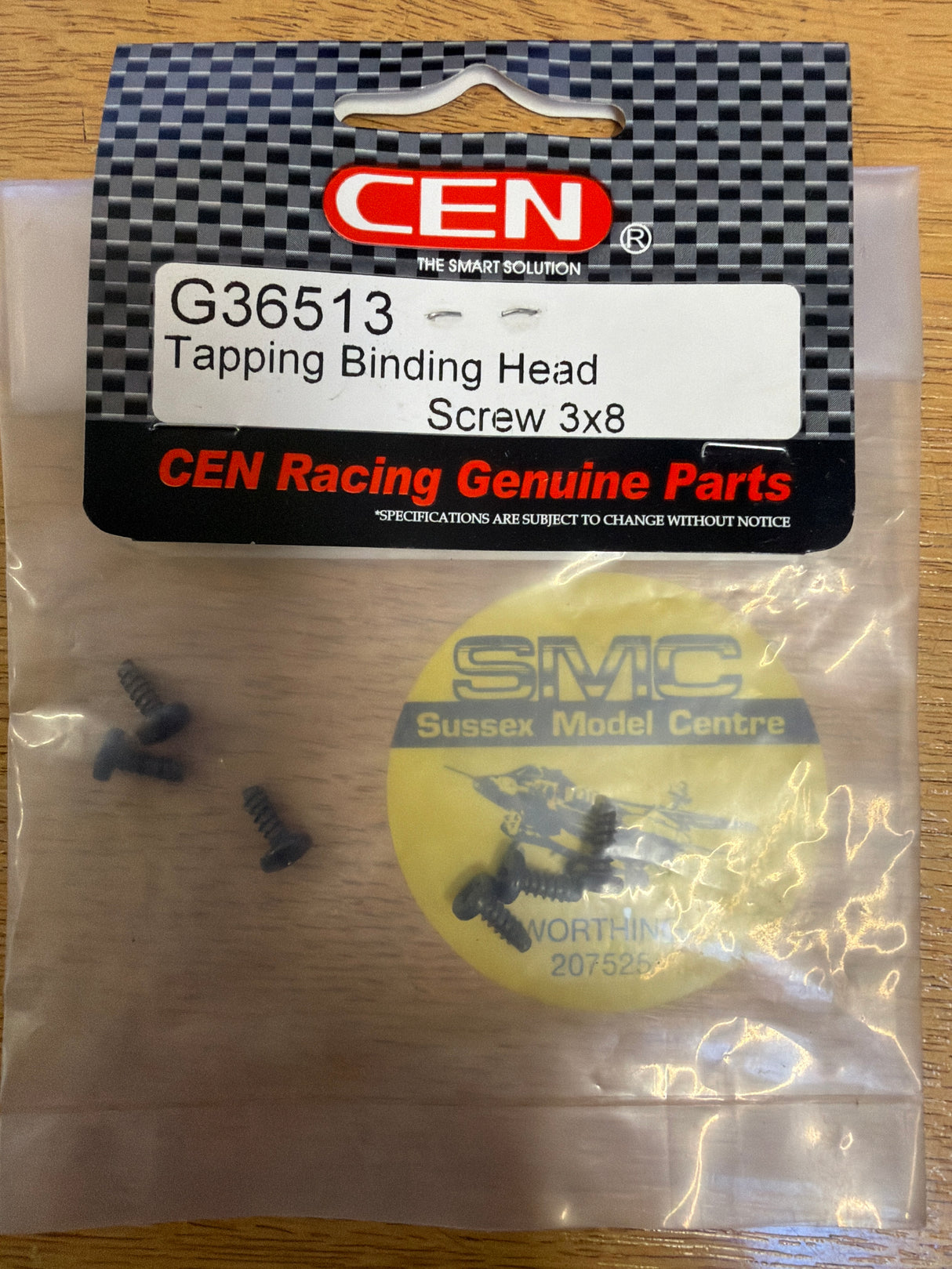 CEN RC car Spares Tapping Binding Head Screw 3mm x 8mm 6pcs G36513 (Box 92)