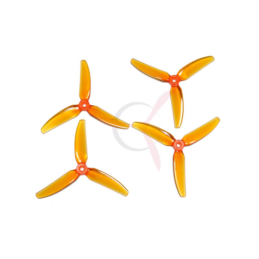 HQ Durable Prop 5x4.3X3 V1S Tri-blade Light Orange (2 pairs )