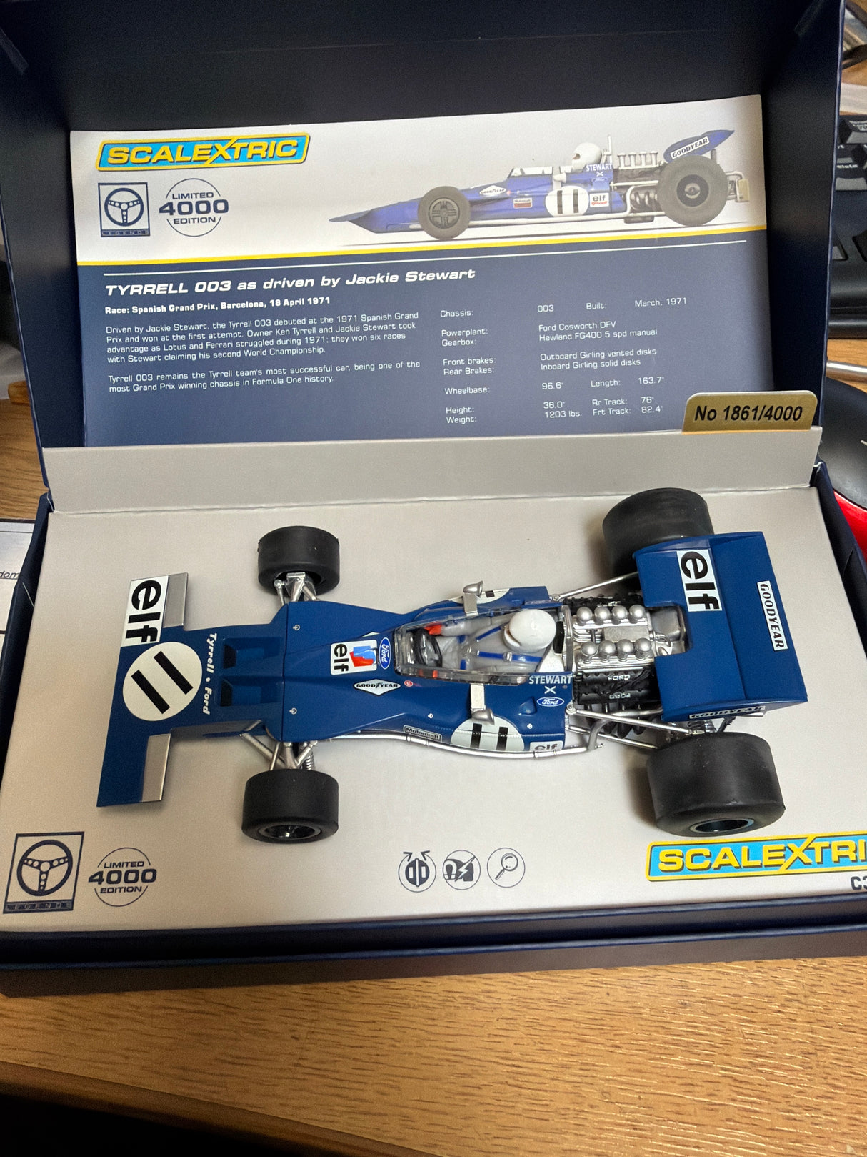 Scalextric Legends Tyrrell F1 003 No.11 Jackie Stewart C3655A