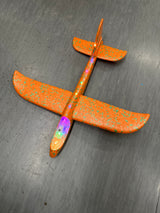 LED Hand Launch Glider in orange with green dots