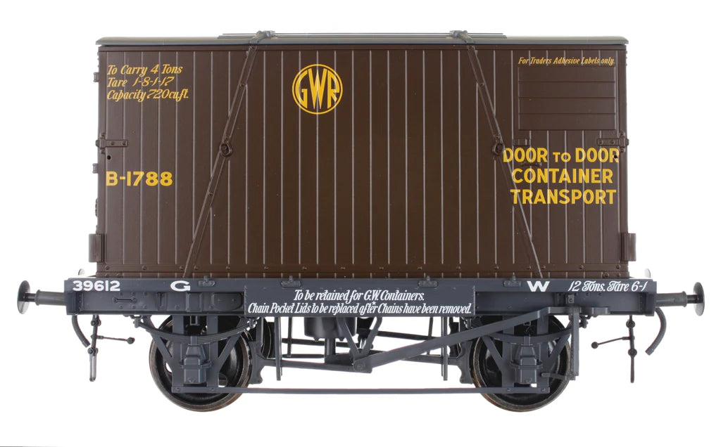 GWR Conflat 39612 BD2 Choc Ctner B-1788  Door to Door