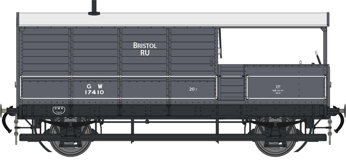 GWR Toad Brake Van GWR Grey 17410   Diagram AA21