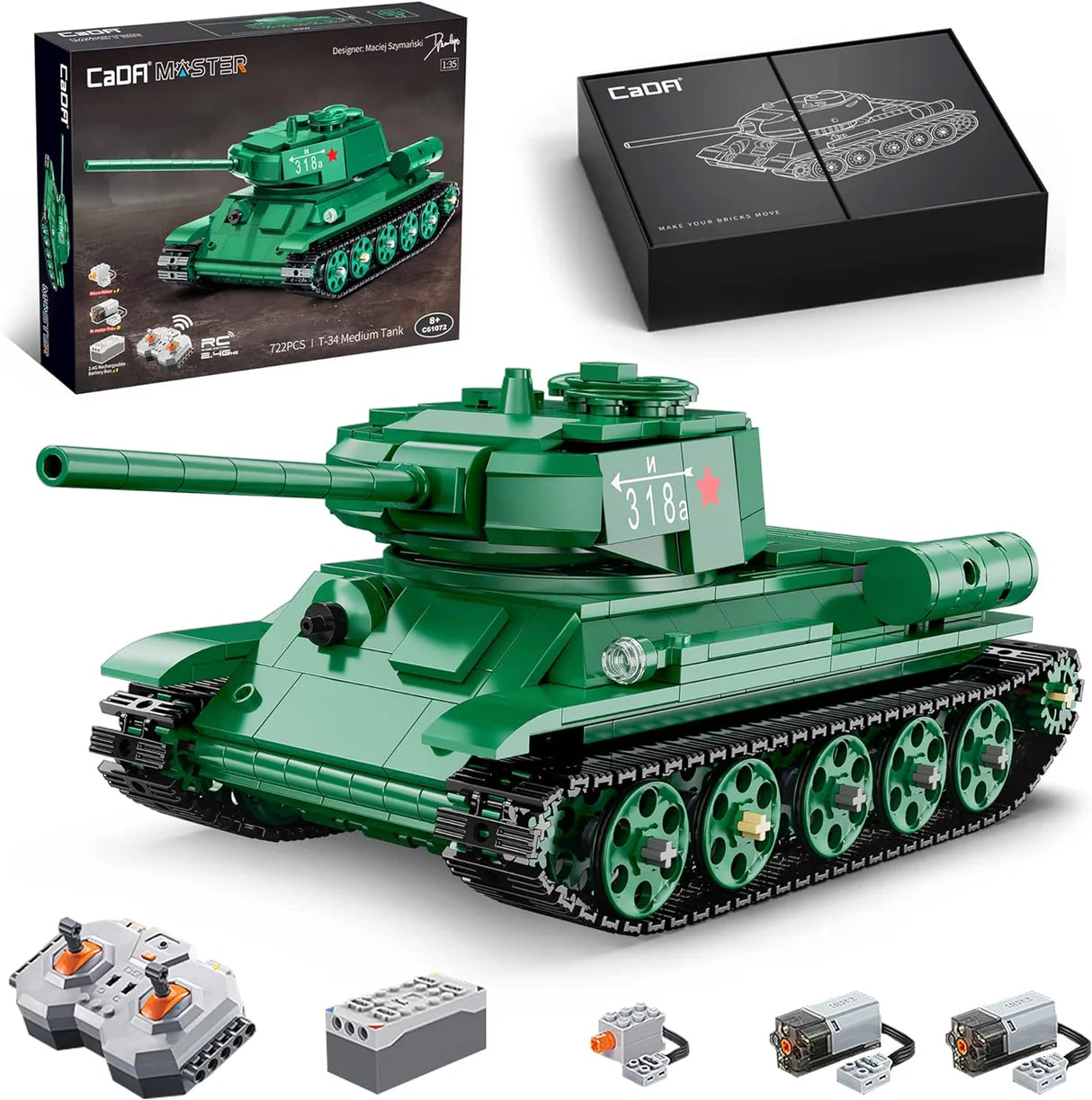 CADA 1/35 Double EAGLE T34 RC Tank Brick Kit C61072W