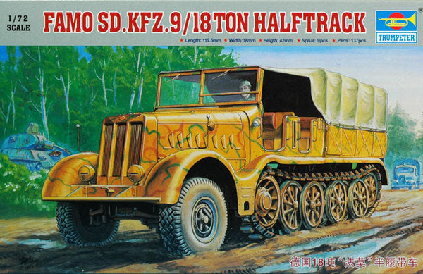 Trumpeter 1/72 Sd.Kfz.9 Famo 9/18 Ton Halftrack Kit 07203