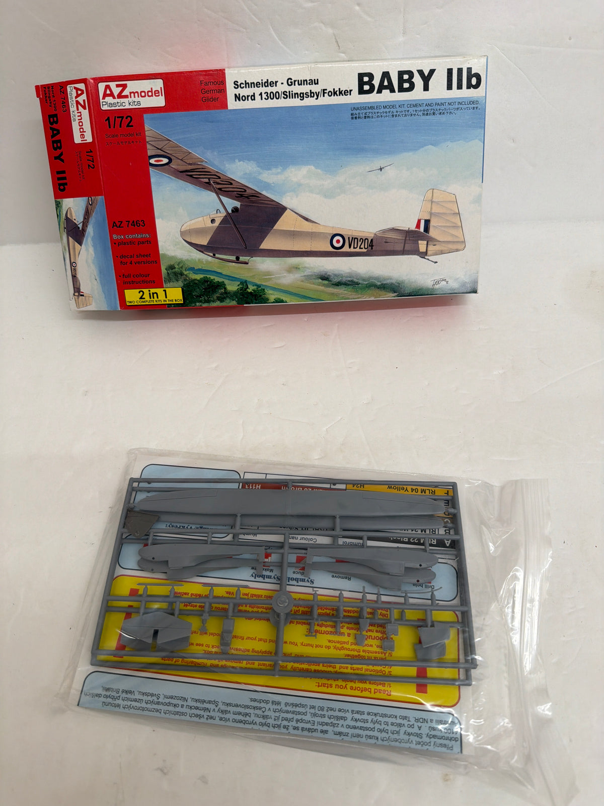 AZ Model Plastic Model kit Nord 1300 / Slingsby / Fokker Baby IIb — 1:72