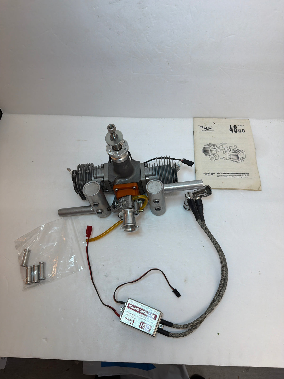 DZY 48cc twin Petrol Engine Gasoline twin Cylinder Side Exhaust 2-Stroke Petrol Engine second hand (Copy)