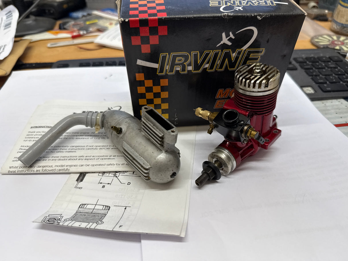 IRVINE R/C 36 ABC Aero Engine with Silencer - AS NEW - IN BOX with manual