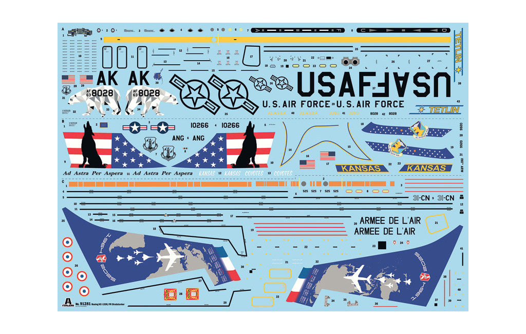 ITALERI 1/72 KC-135 R/FR Stratotanker Aerial Refuelling Aircraft kit 91281