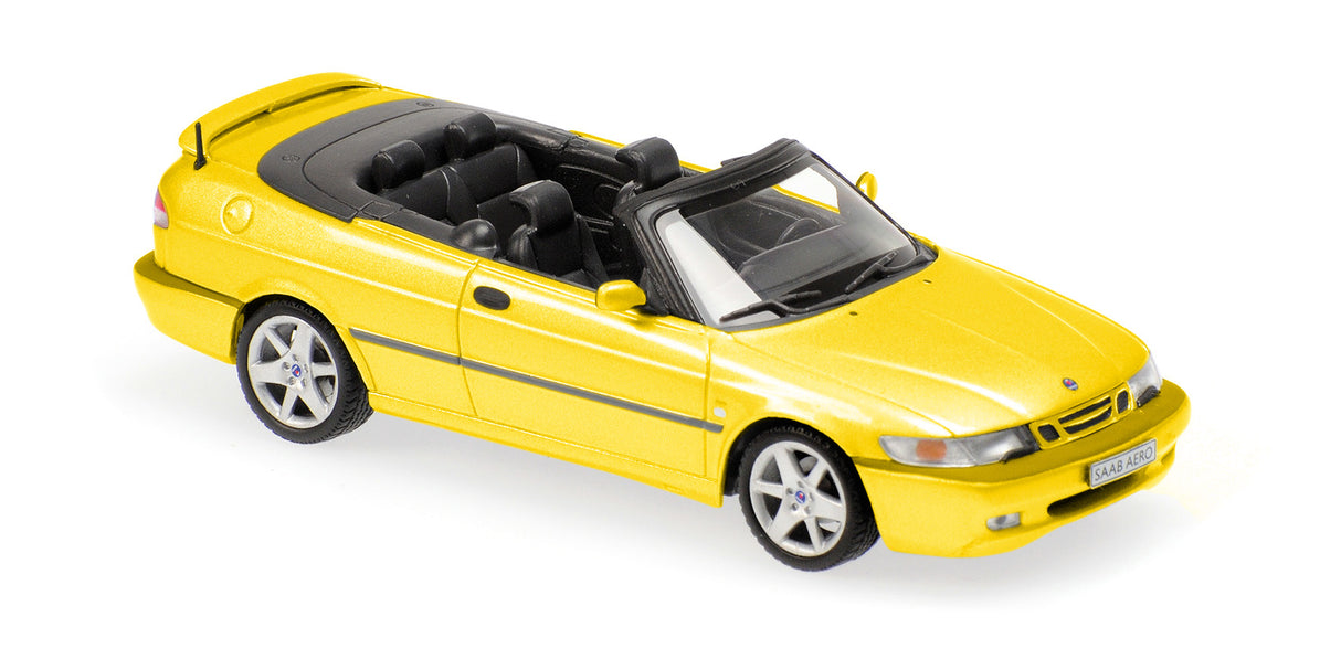 Maxichamps Die Cast Collectables - 1:43 2001 Saab 9-3 Aero Cabriolet - Yellow