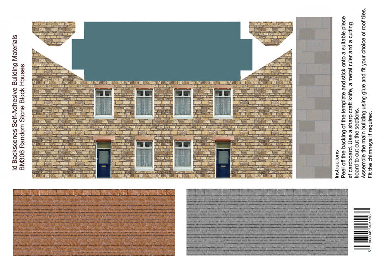 BM306 NEW & IMPROVED RANDOM STONE BLOCK HOUSES 00 PAPERS