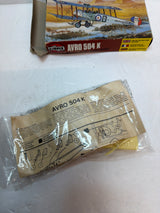 Airfix Avro 504K 1/72 128 / 01048 / 01085 Plastic Model Kit Vintage