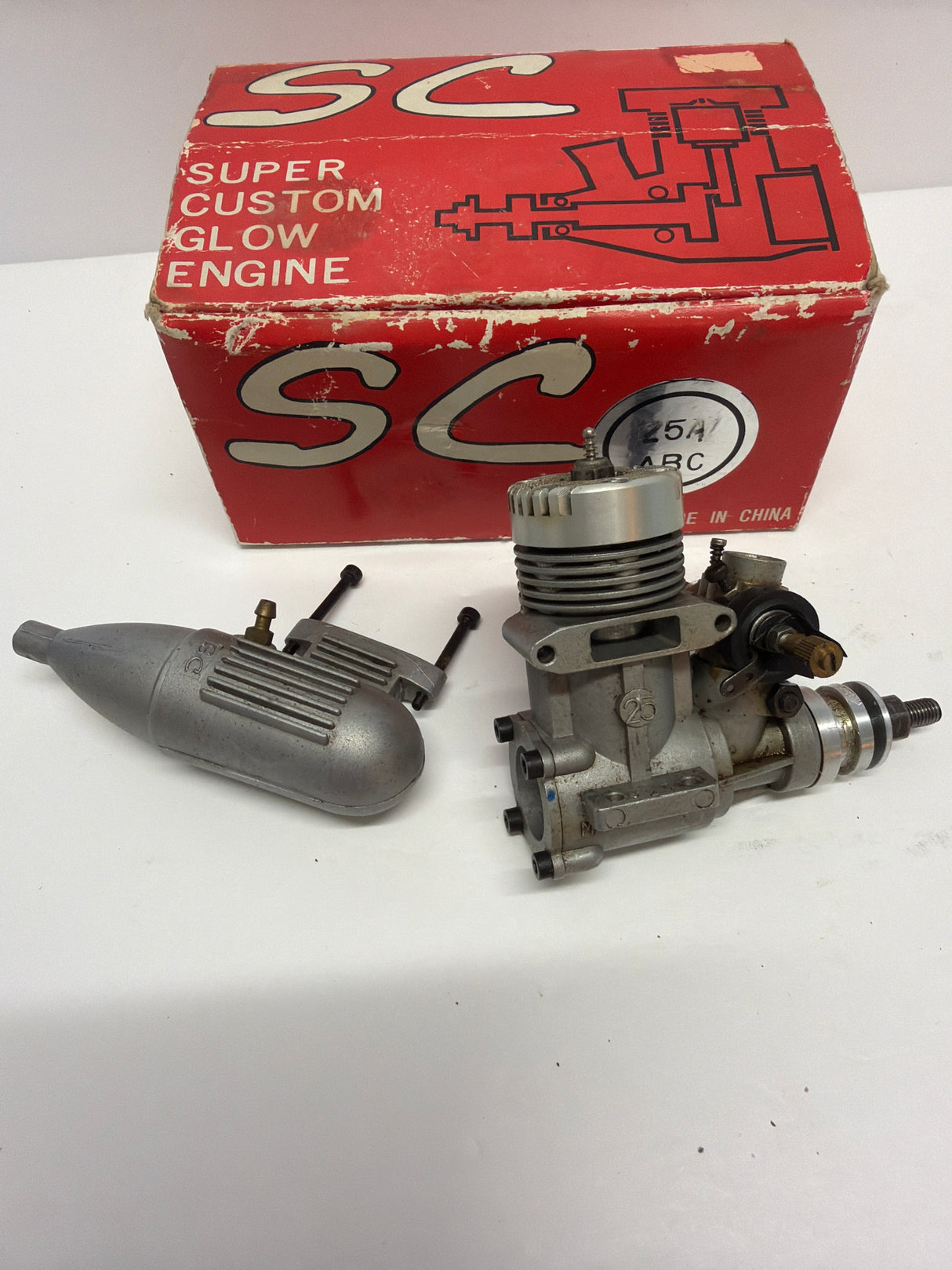 Second Hand Aircraft Engine 2-stroke Super Custom 25 with silencer and box (Box 62)