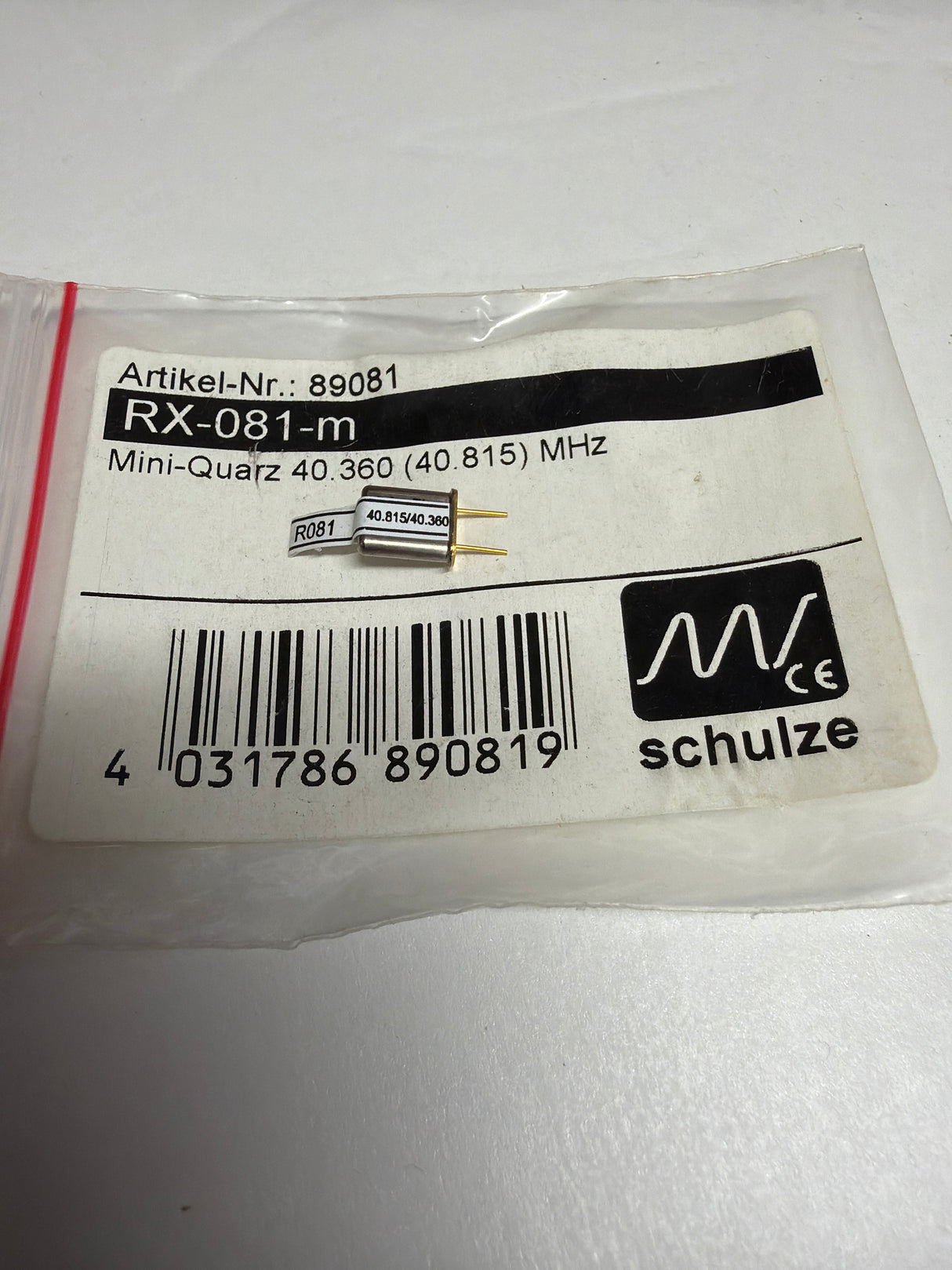 Schulze Receiver Crystal  quartz mini / 40MHz / channel 81 40.815