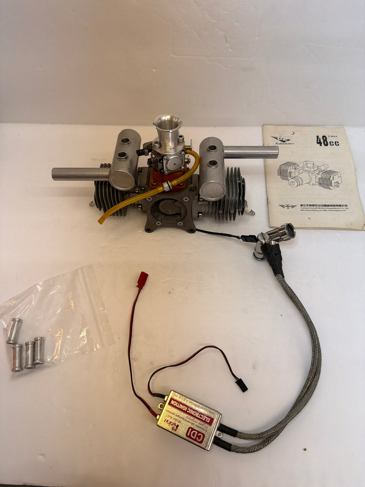 DZY 48cc twin Petrol Engine Gasoline twin Cylinder Side Exhaust 2-Stroke Petrol Engine second hand (Copy)