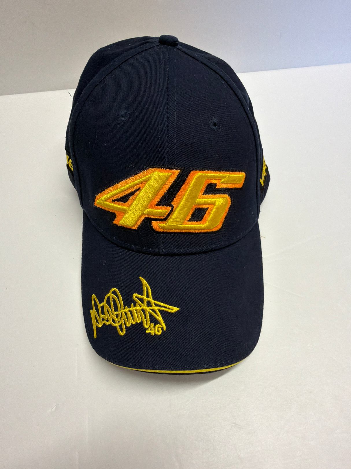 VALENTINO ROSSI VR 46 (in Yellow & orange)  Baseball Cap Dark Blue Team Logo (second hand)
