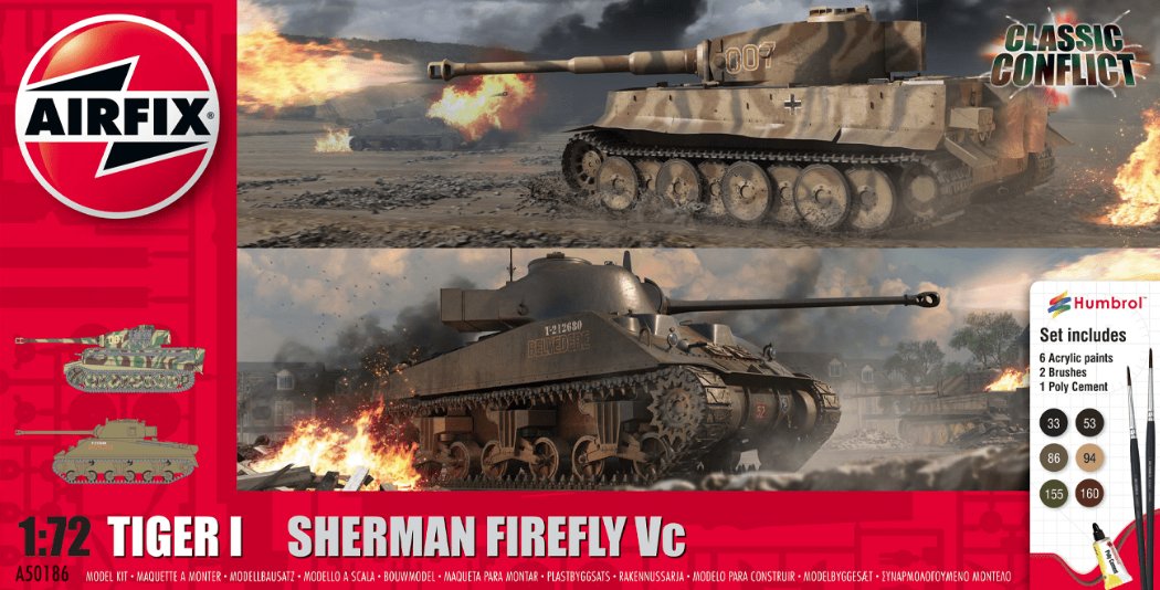 Airfix 1/72 Classic Conflict Tiger 1 vs Sherman Firefly A50186