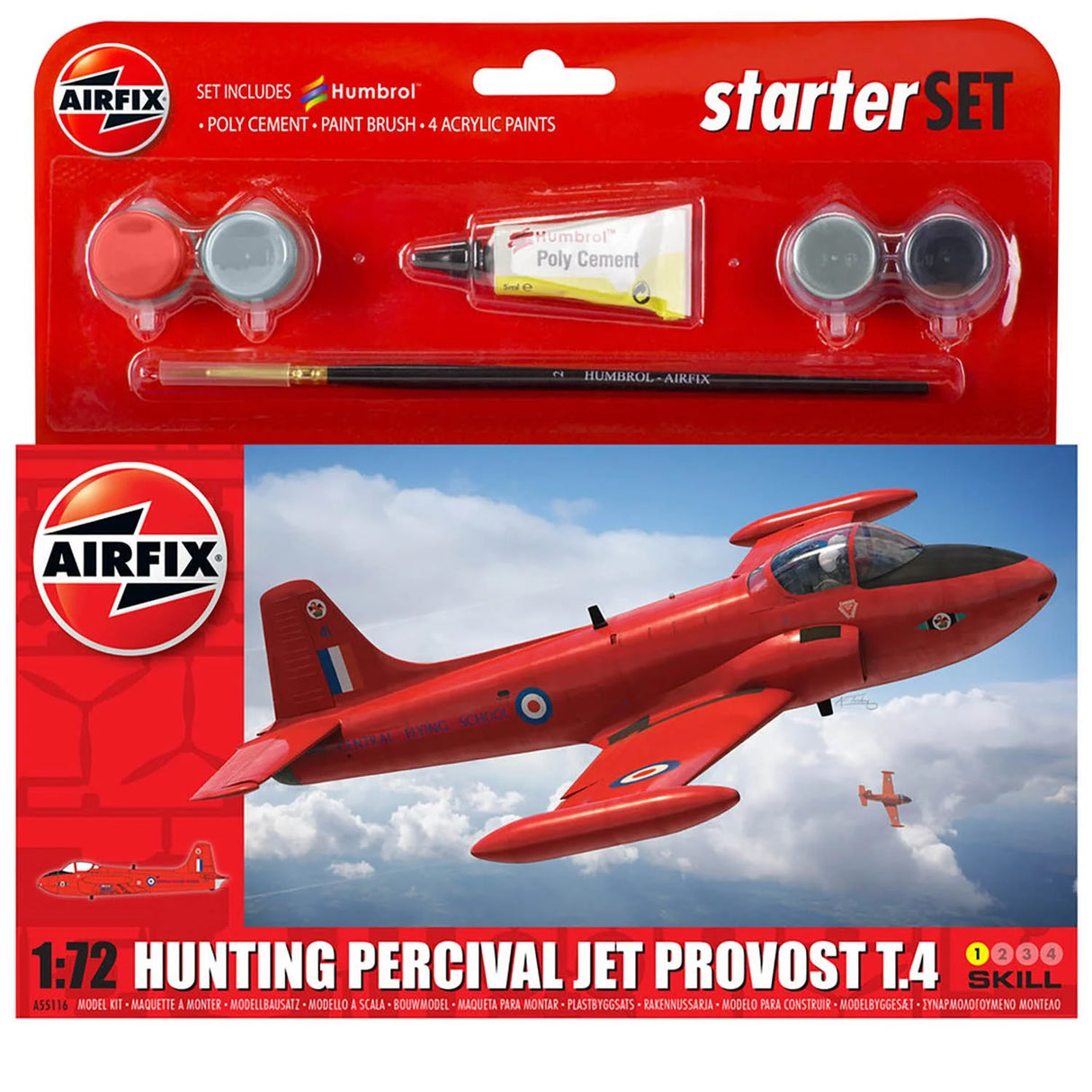 Airfix 1:72 Hunting Percival Jet Provest T.4 Starter Set A55116