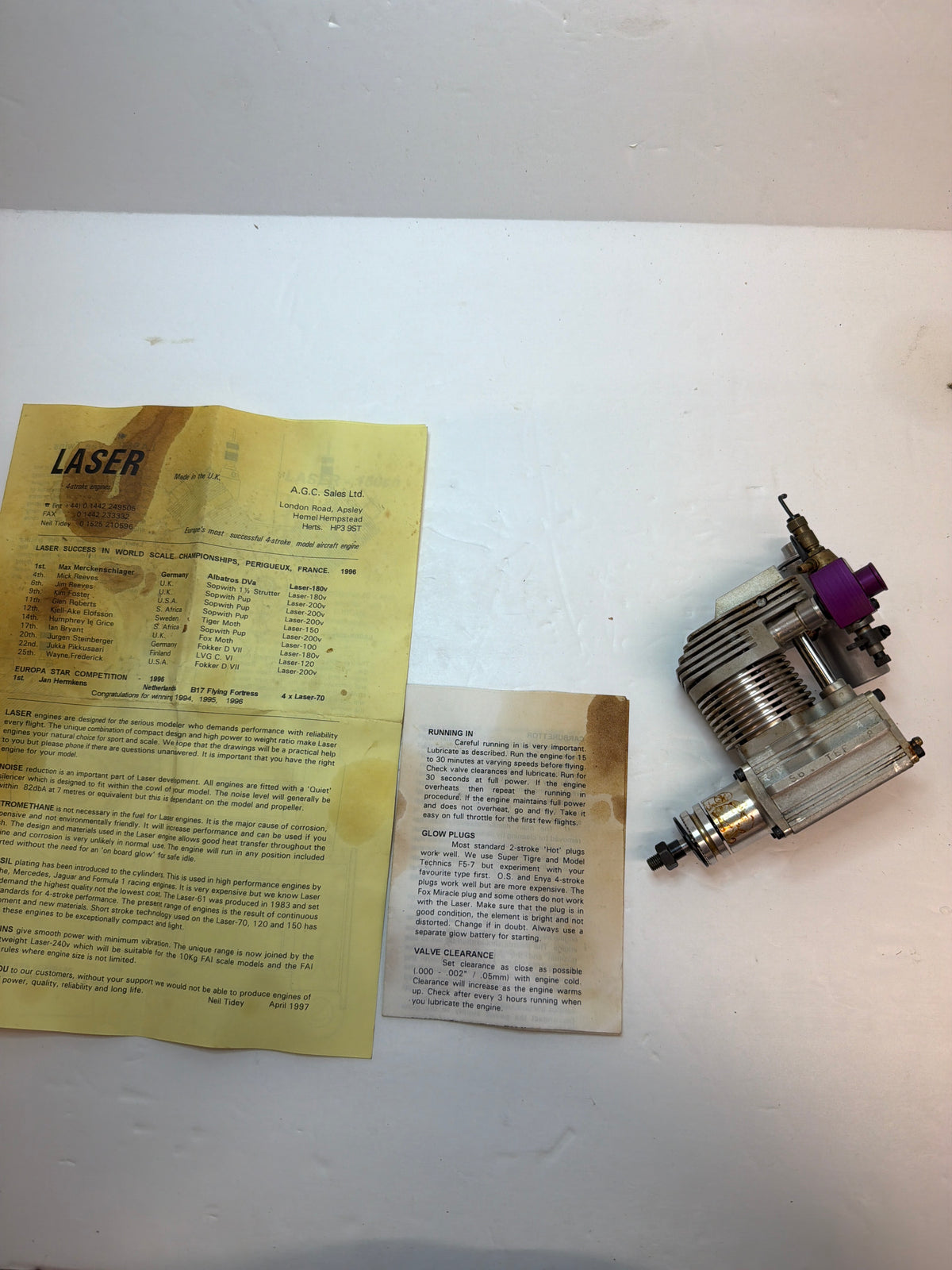 Second Hand engine Glow 4-stroke  Laser 70