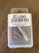 EXPO A21067 PAIR OF 2mm GOLD CONNECTORS (Box 7)