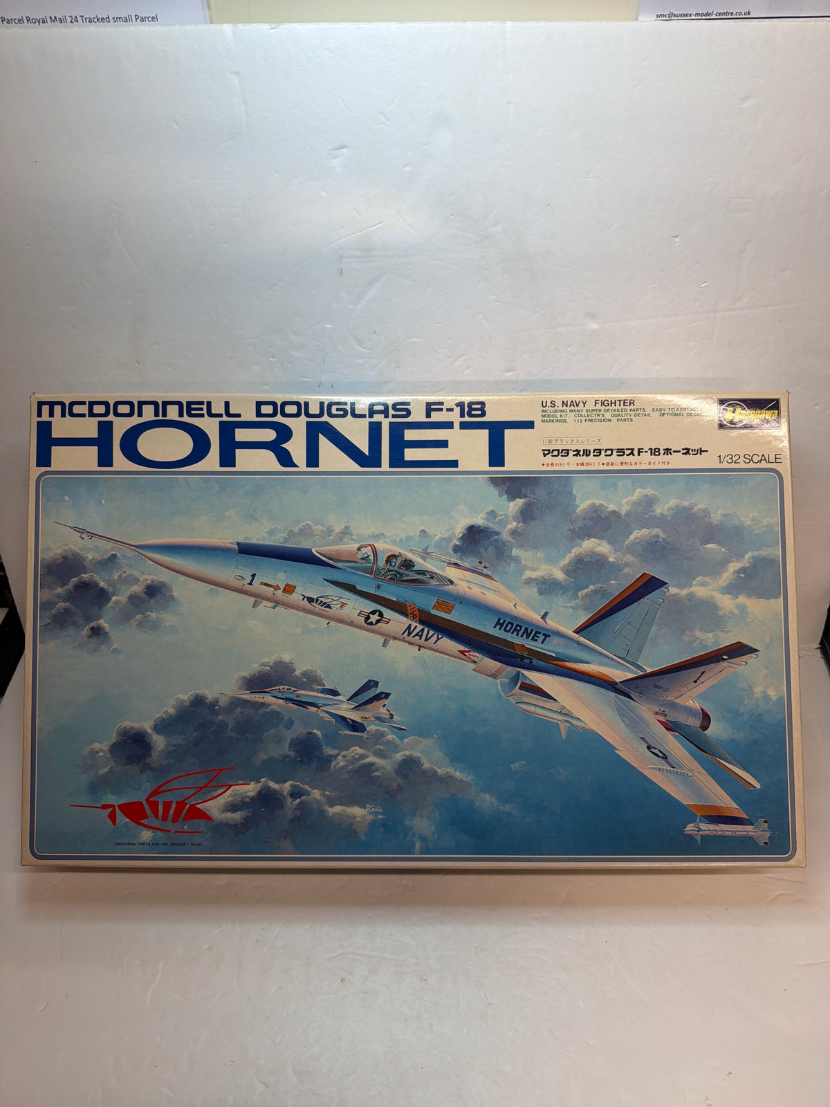 McDonnell Douglas F-18A Hornet — Hasegawa 1/32 Plastic model Kit Vintage decals are old and cracked