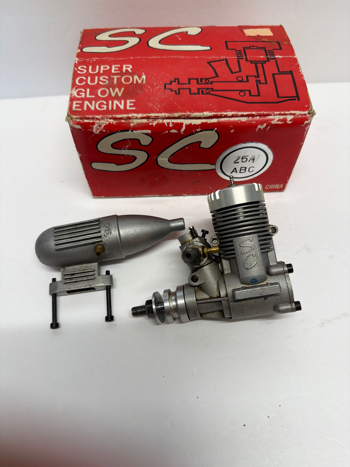 Second Hand Aircraft Engine 2-stroke Super Custom 25 with silencer and box (Box 62)
