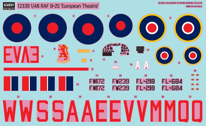 Academy 1/48 RAF B-25C/D European Theatre 12339