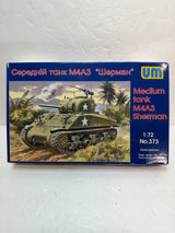 UM M4A3 Sherman Medium Tank 1/72 373 Plastic Model Kit Vintage