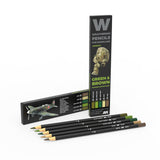 AK Interactive WATERCOLOR PENCIL SET GREEN AND BROWN CAMOUFLAGES AK10040