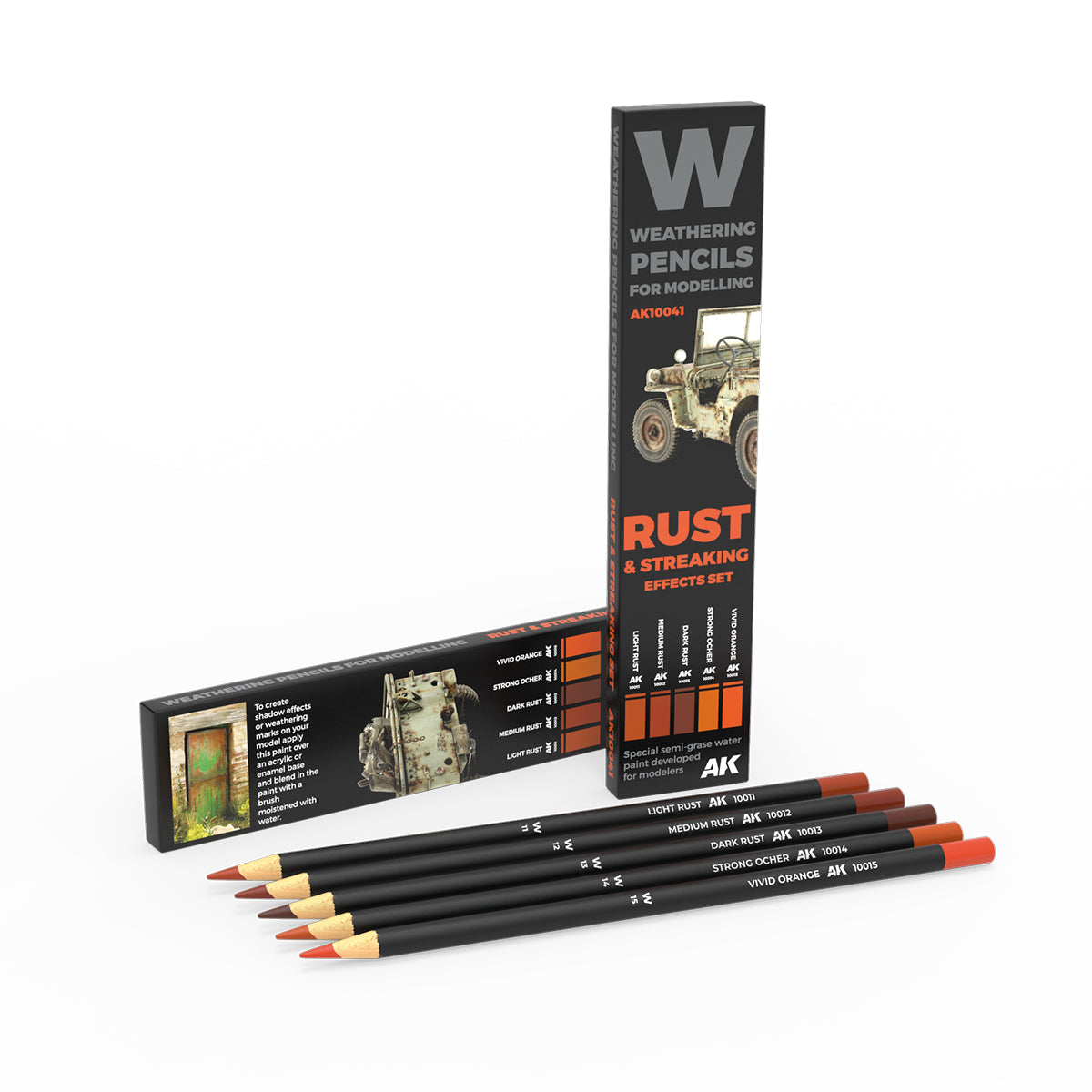 AK10041 AK Interactive WATERCOLOR PENCIL SET RUST AND STREAKING