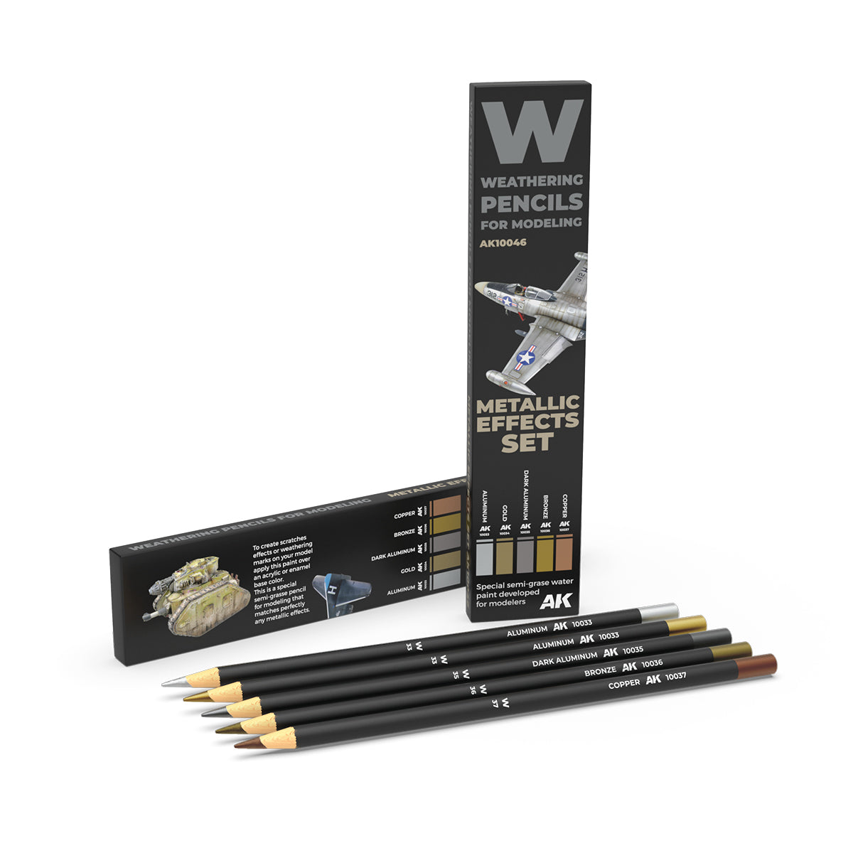 AK10046 AK Interactive WATERCOLOR PENCIL SET METALLICS
