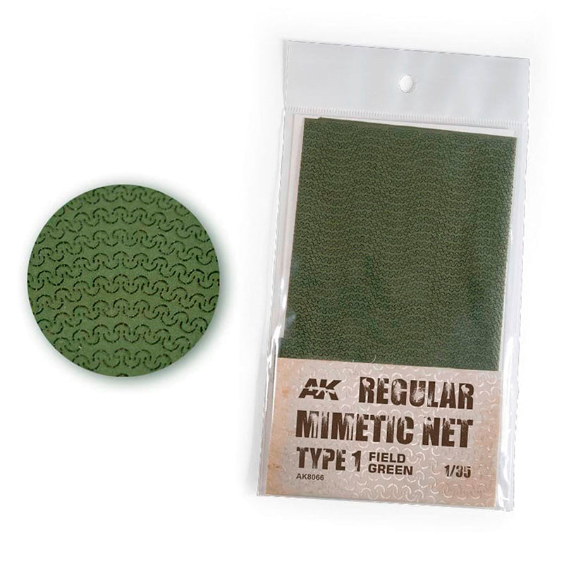 AK Interactive 1/35 REGULAR CAMOUFLAGE NET Type 1 FIELD GREEN AK8066