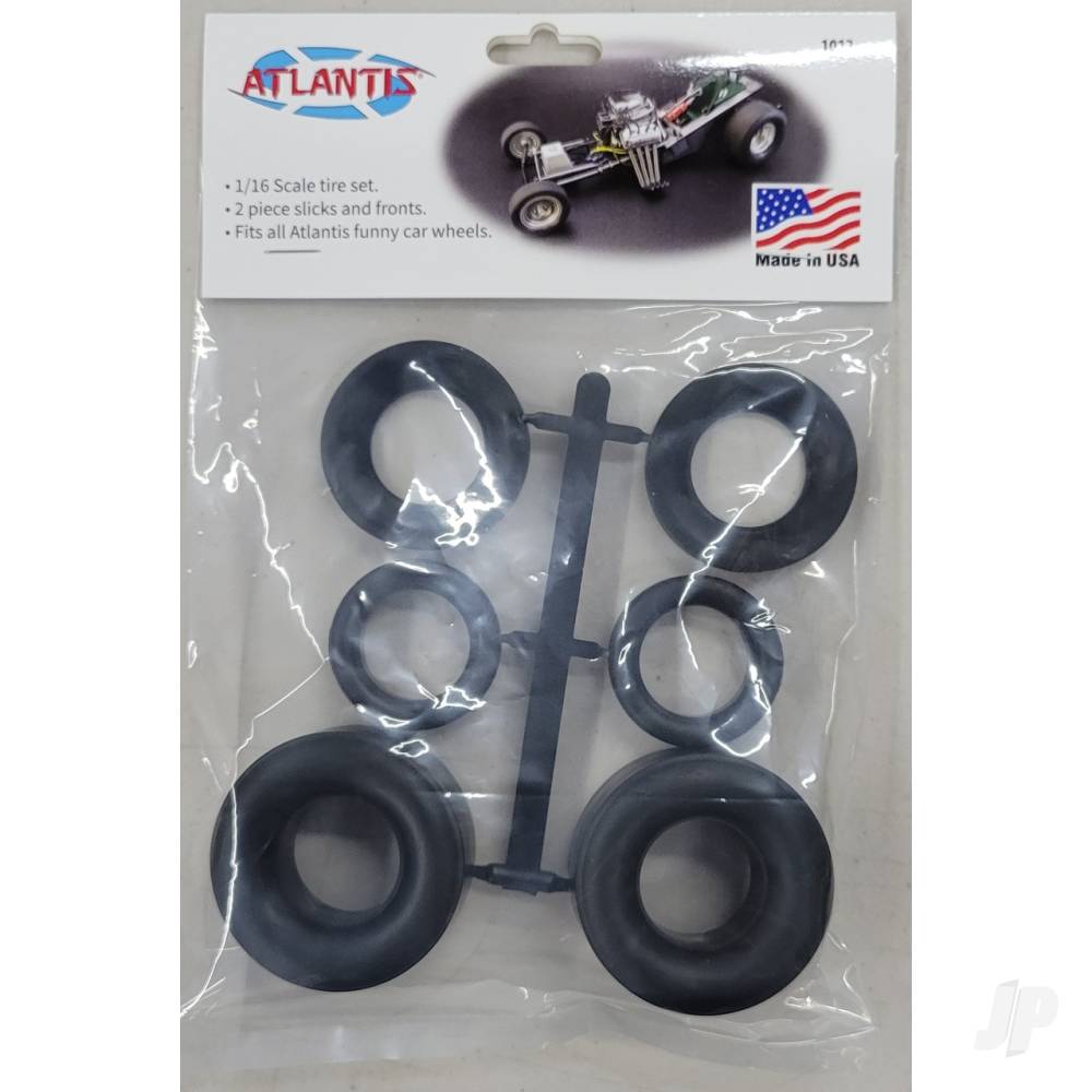 Funny Car Tire set bagged with punched header card