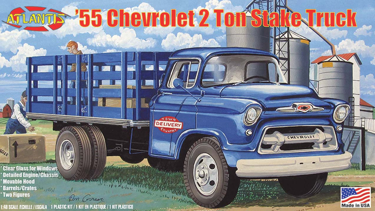 Atlantis Model Kits - 1:48 1955 Chevy 2 Ton Stake Truck Kit