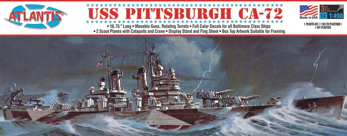 Atlantis Model Kits - 1:480 USS Pittsburgh CA-72 Heavy Cruiser Kit