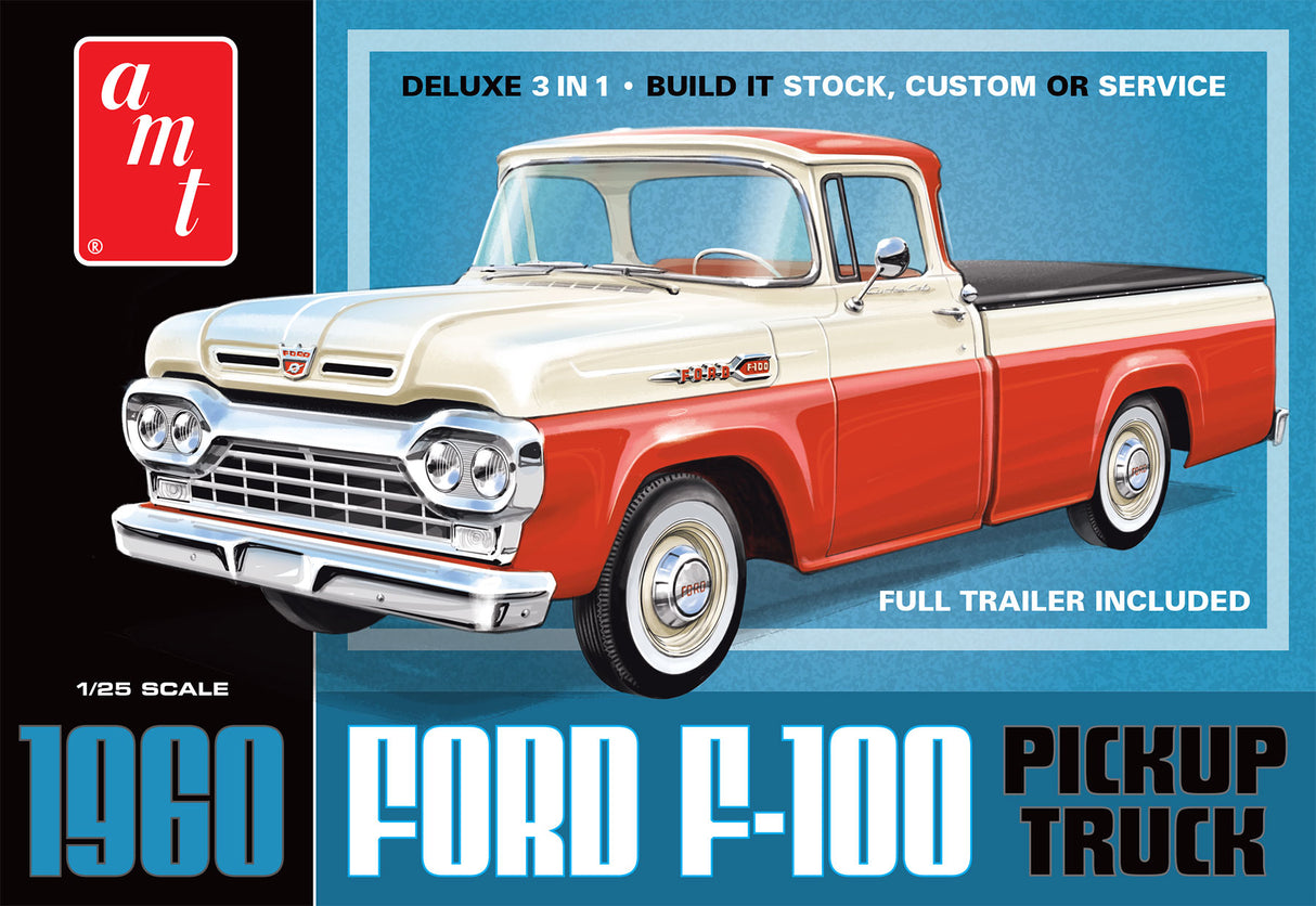 AMT Model Kits - 1:25 1960 Ford F-100 Pickup With Trailer Kit