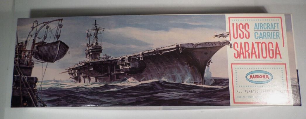 Vintage 1969 Aurora USS Saratoga Model Kit - Approx 545mm Long 702-249