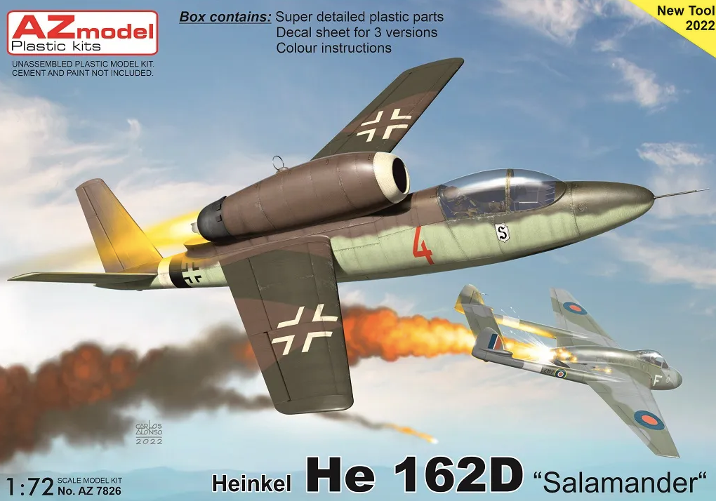 AZ Model 1/72 7826 Heinkel He 162D Salamander Kit