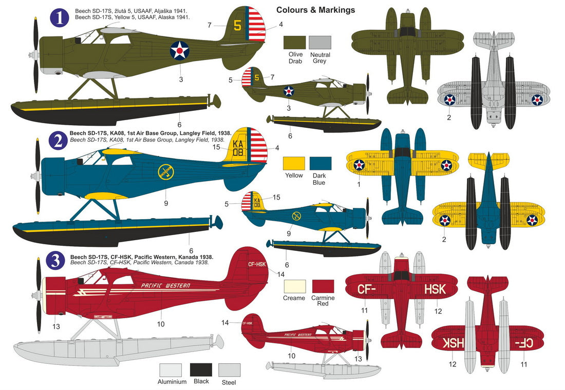 AZ Model 1/72 Beech SD-17S Staggerwing Floatplane kit with new CANOPY tool 7891