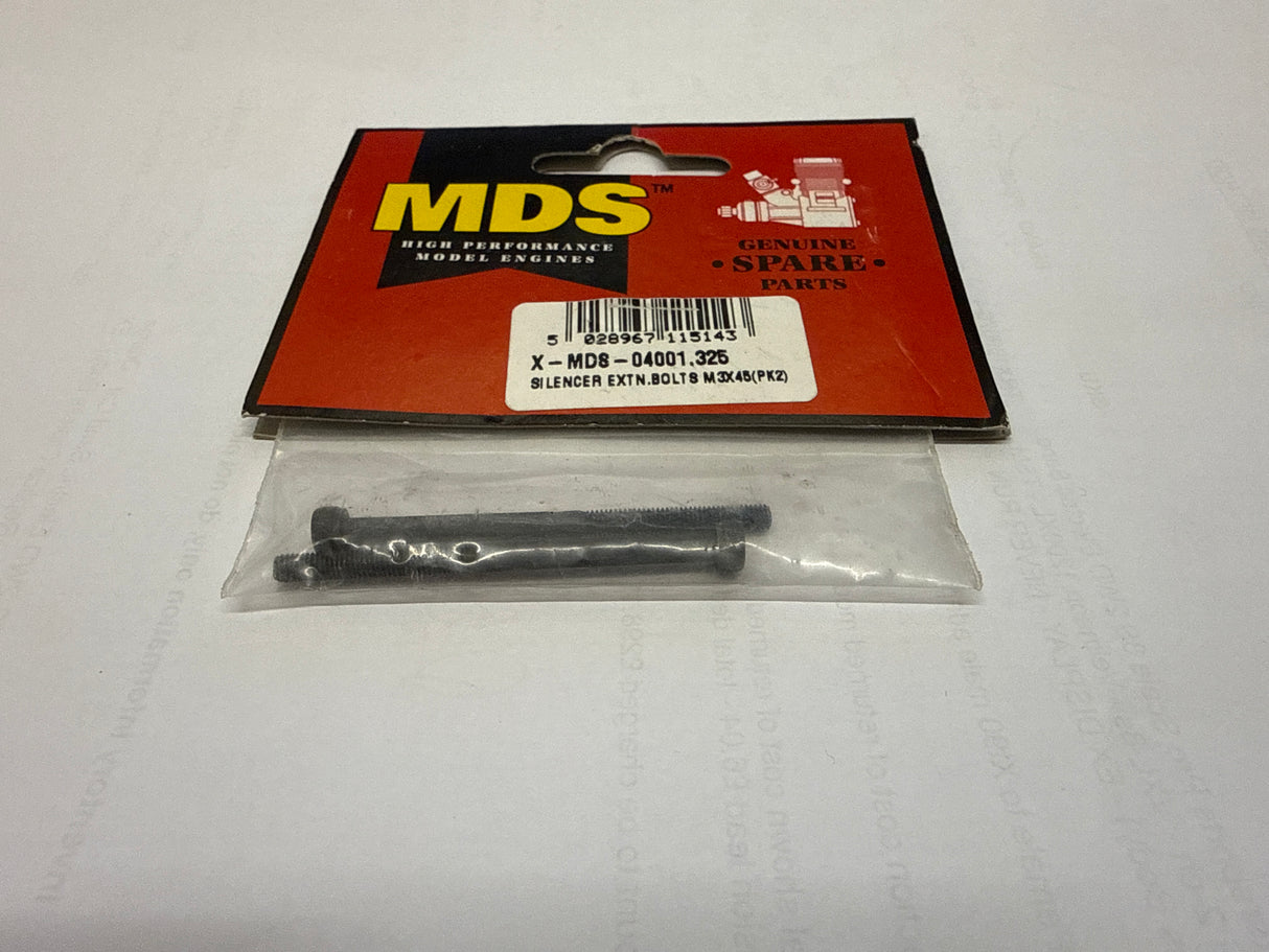 MDS Silencer Extension Bolts - M3 x 45mm Pair (Box33)