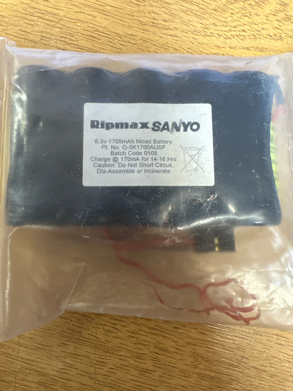 Ripmax Sanyo 6V 1700 Mah Rx Flat O-5K1700AUSF (Box 6)