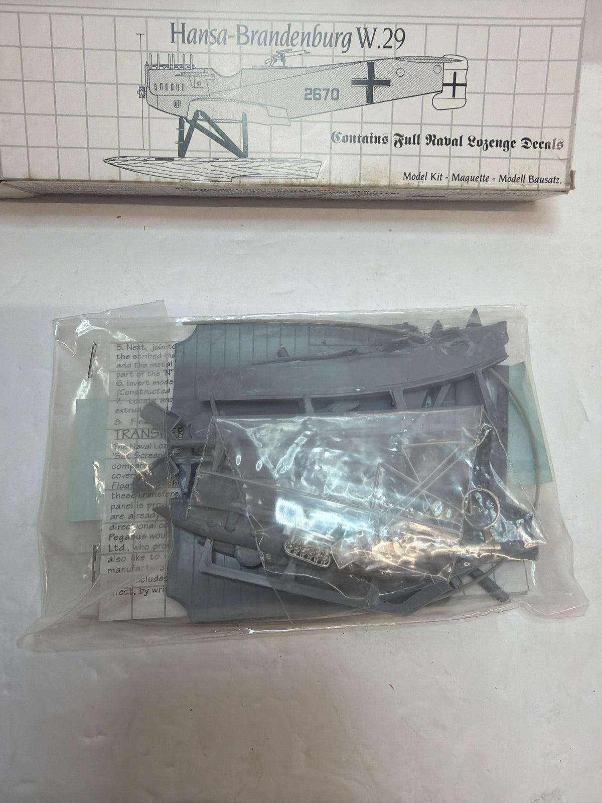 Pegasus Brandenbury W.29 Aircraft 1/72 Plastic model Kit Vintage